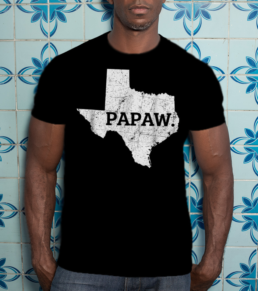 Papaw Texas Grandpa Map Outline T-Shirt