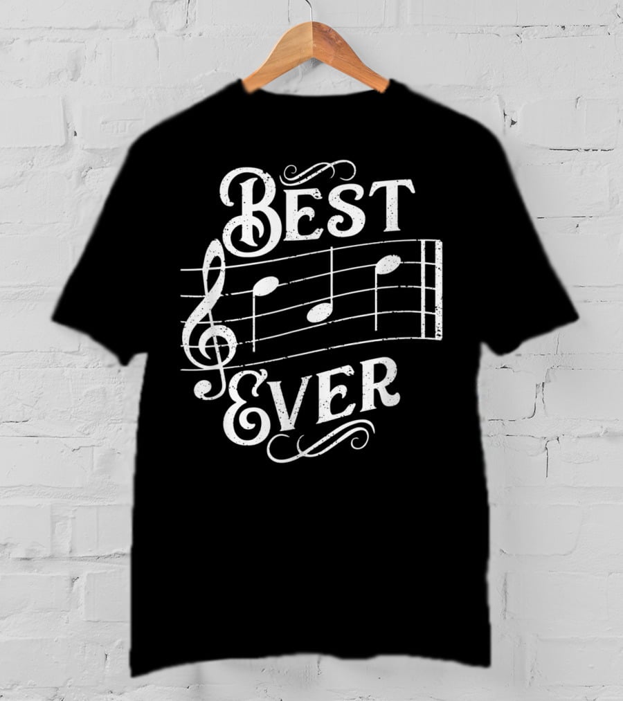 Best Dad Ever Music Notes T-Shirt