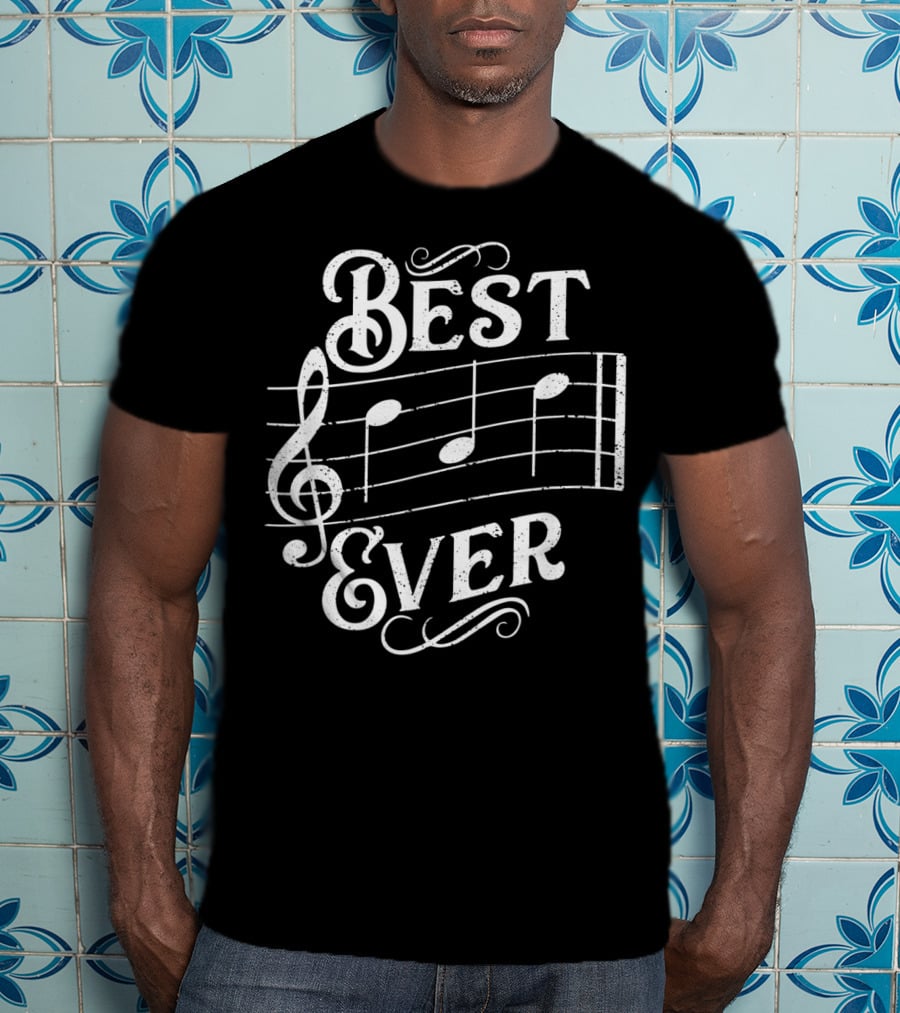 Best Dad Ever Music Notes T-Shirt