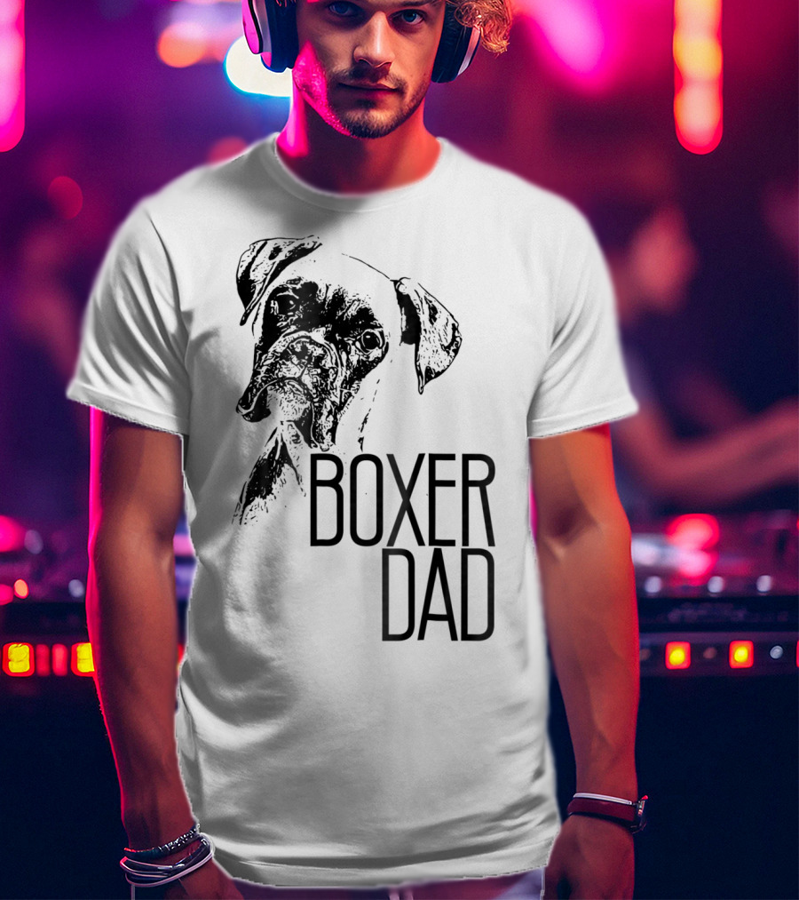 Boxer Dad Dog Face Dog Lovers Mens Boxer T-Shirt