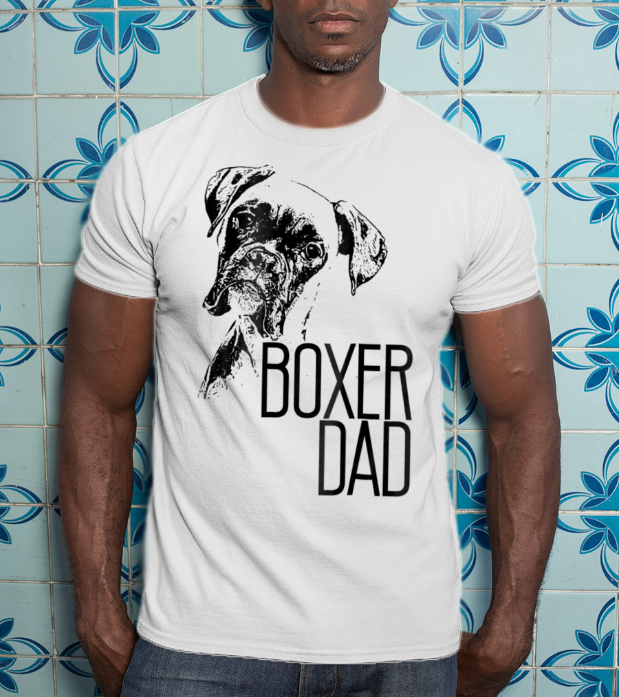 Boxer Dad Dog Face Dog Lovers Mens Boxer T-Shirt