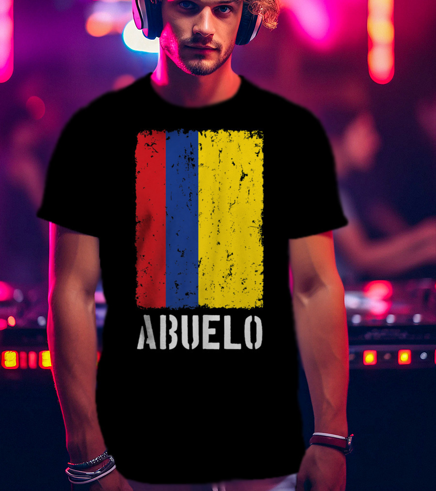 Colombian Grandpa Abuelo Colombia Flag T-Shirt