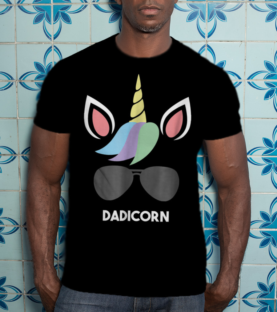 Dadicorn Funny Unicorn Best Dad Father Mens T-Shirt