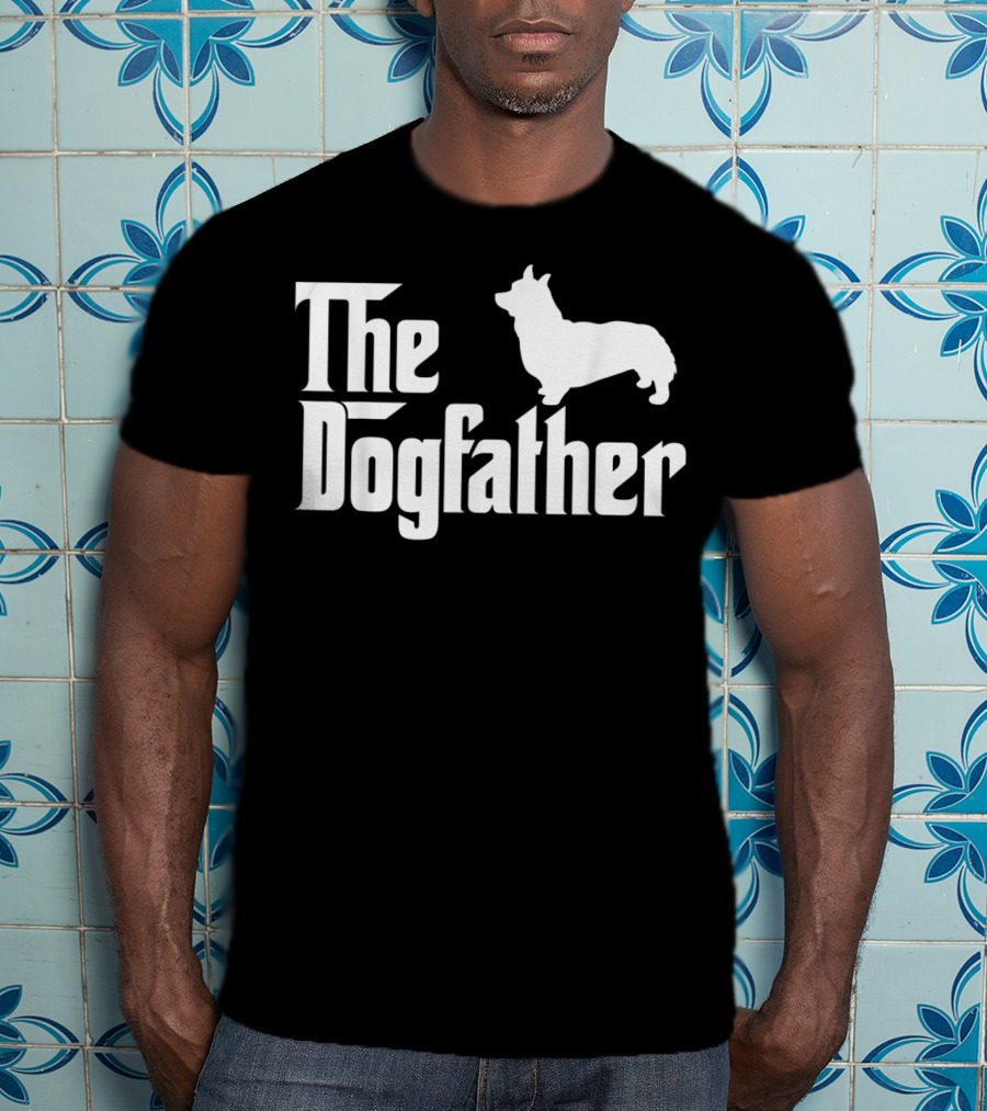 The Dogfather Funny Corgi Mens T-Shirt