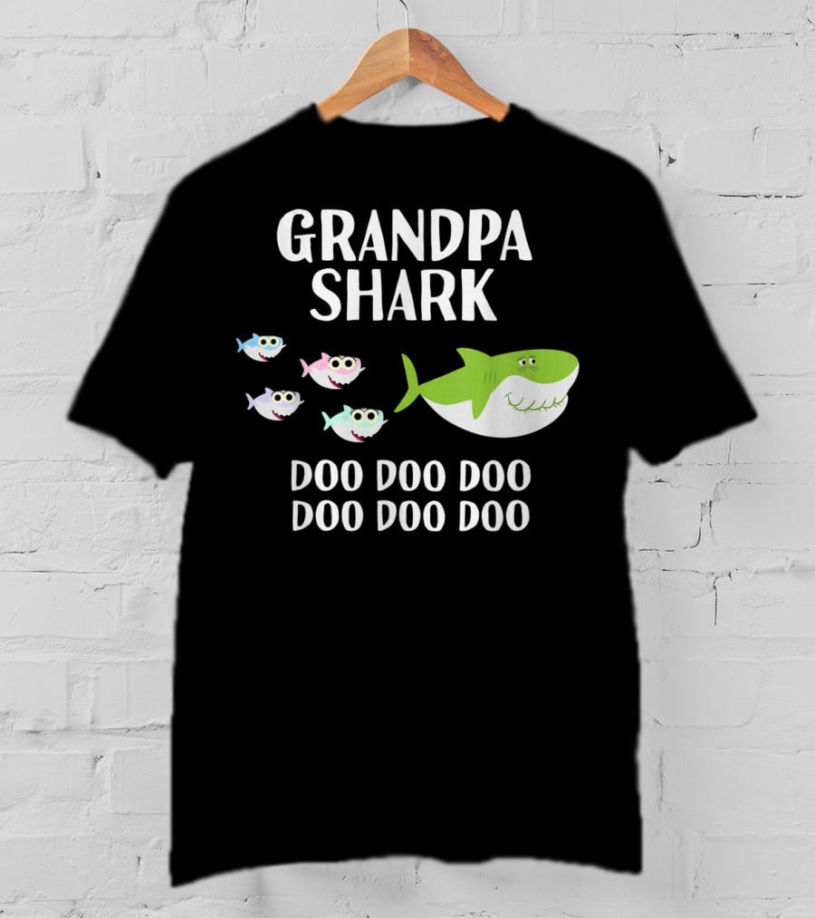 Grandpa Shark Doo Doo Doo Doo With Baby Sharks T-Shirt
