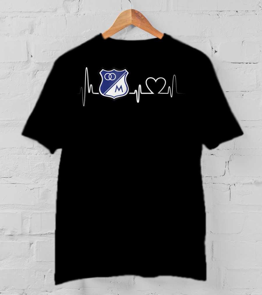 Millonarios Heartbeat Love Fan Crest T-Shirt