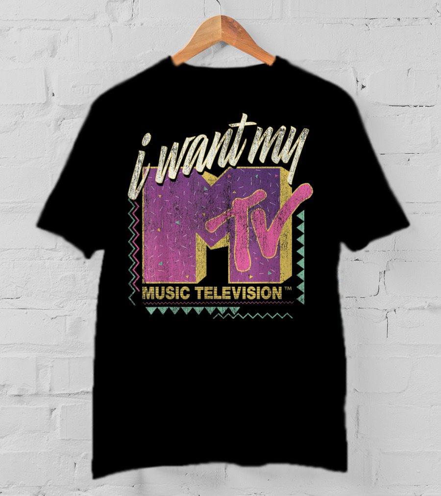 I Want My MTV Music Television Vintage 90's Colorful T-Shirt