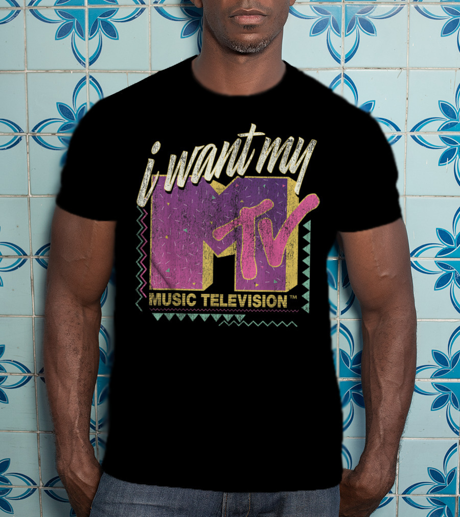 I Want My MTV Music Television Vintage 90's Colorful T-Shirt