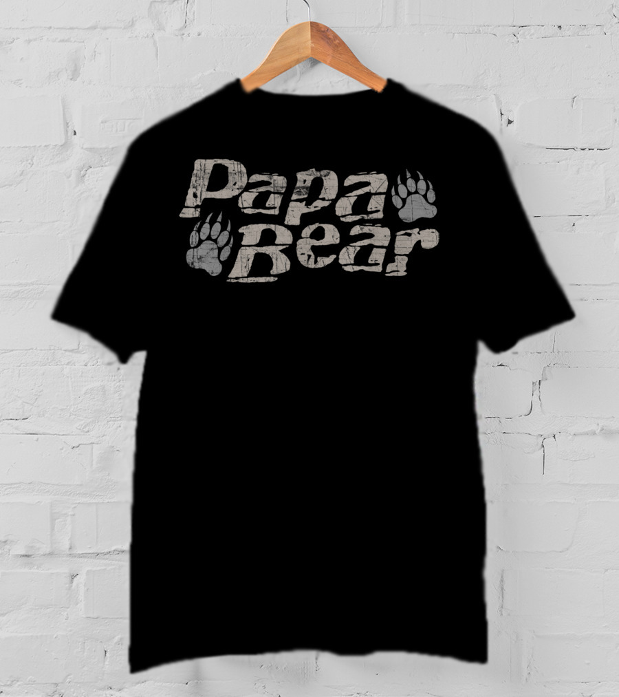 Papa Bear Father's Day Paw Prints T-Shirt