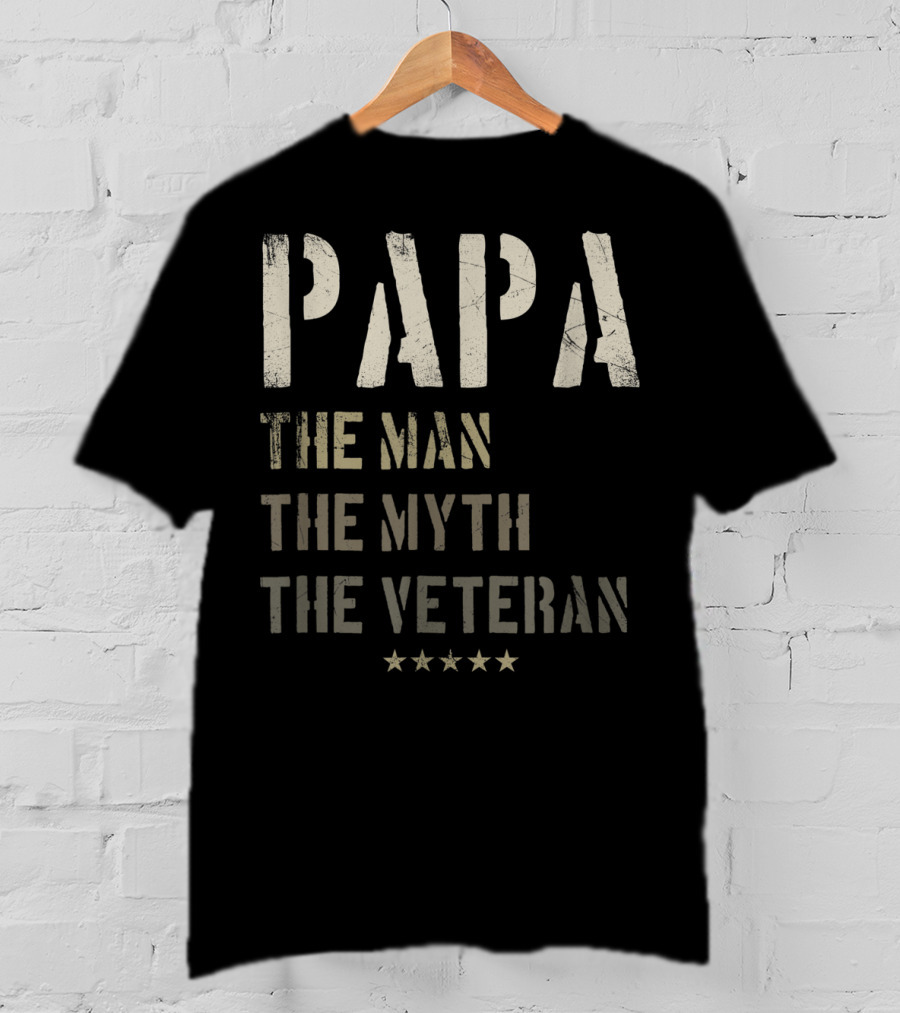 Papa The Man The Myth The Veteran T-Shirt