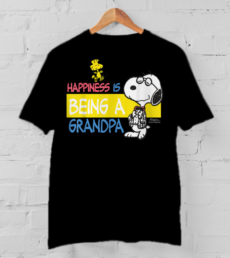Peanuts Snoopy Happiness Is Being A Grandpa Woodstock T-Shirt