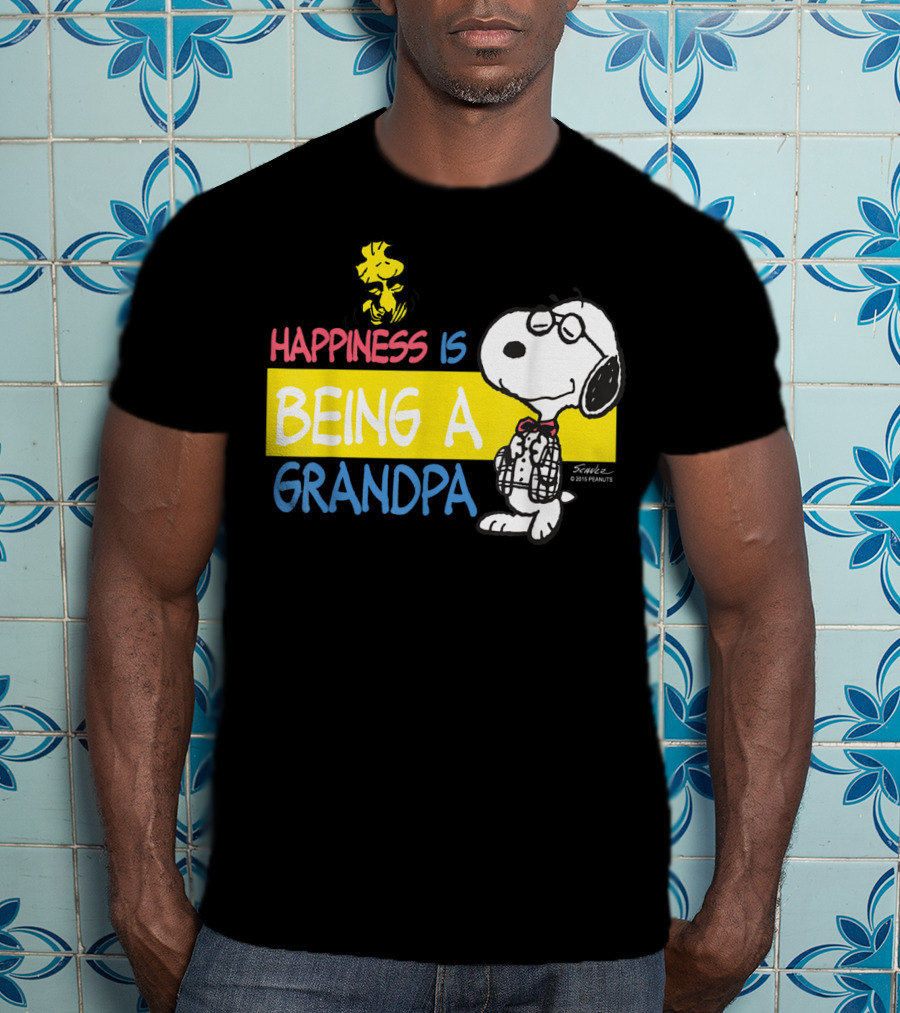 Peanuts Snoopy Happiness Is Being A Grandpa Woodstock T-Shirt
