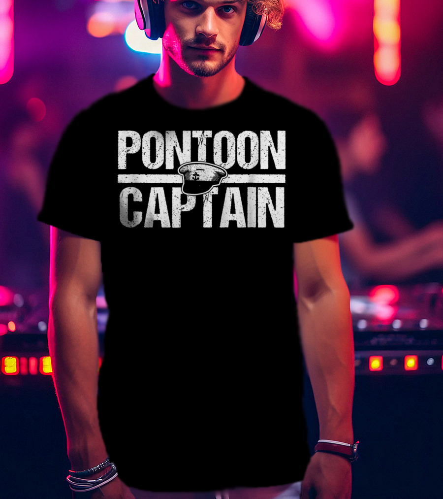 Pontoon Captain Nautic Tri Toons Family Boat Hat T-Shirt