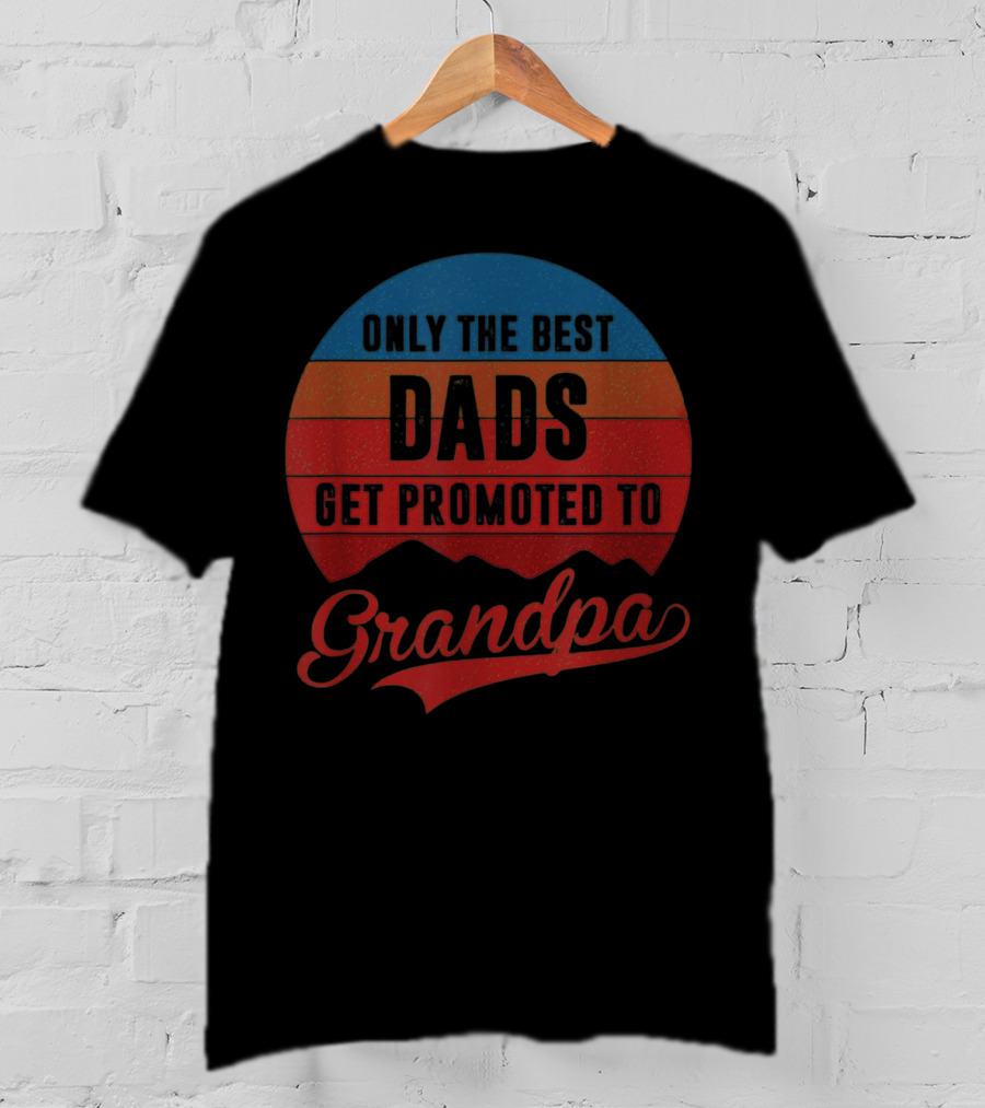 Only The Best Dads Get Promoted To Grandpa Retro T-Shirt