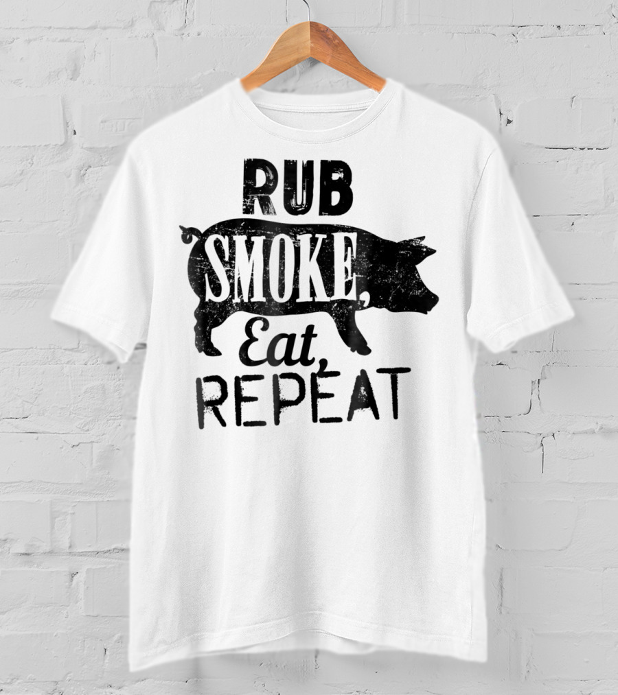Rub Smoke Eat Repeat BBQ Pig T-Shirt