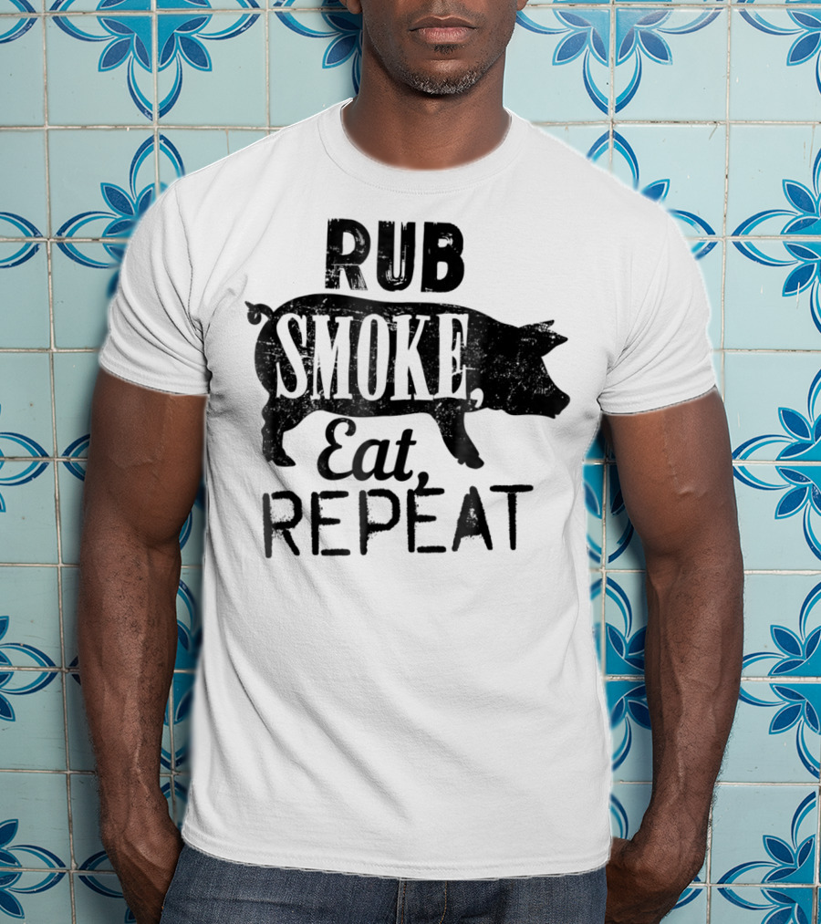 Rub Smoke Eat Repeat BBQ Pig T-Shirt