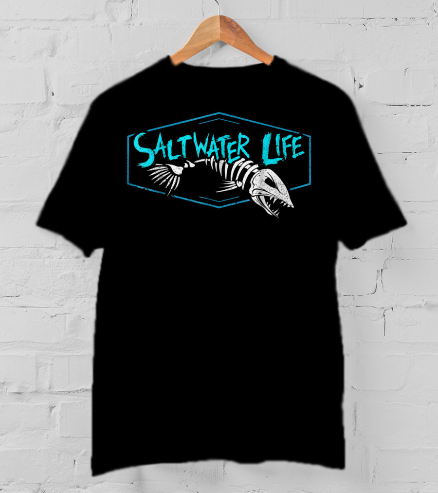 Saltwater Life Fish Skeleton T-Shirt