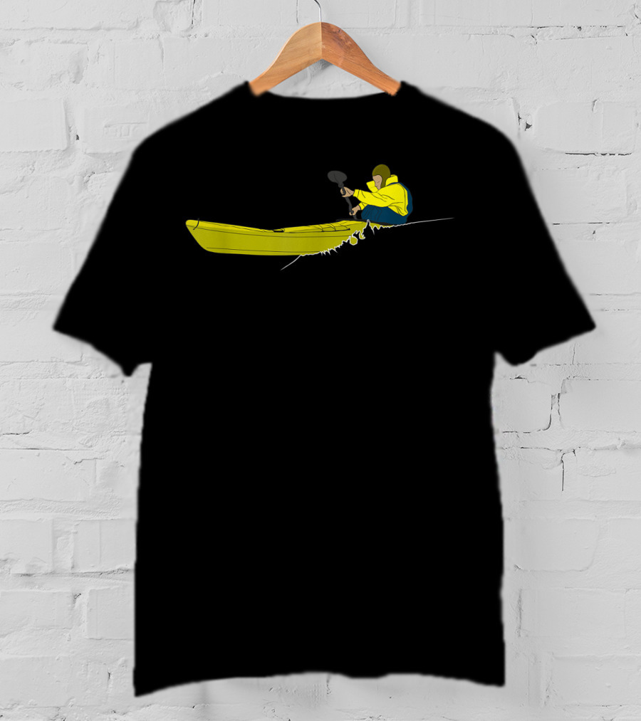 Sea Kayak Ocean Adventure Touring With Yellow Canoe And Paddle T-Shirt