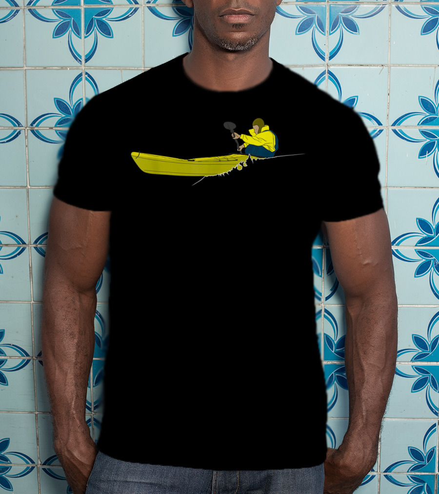 Sea Kayak Ocean Adventure Touring With Yellow Canoe And Paddle T-Shirt