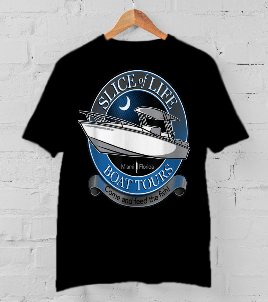 Slice Of Life Boat Tours Miami Florida Come And Feed The Fish T-Shirt