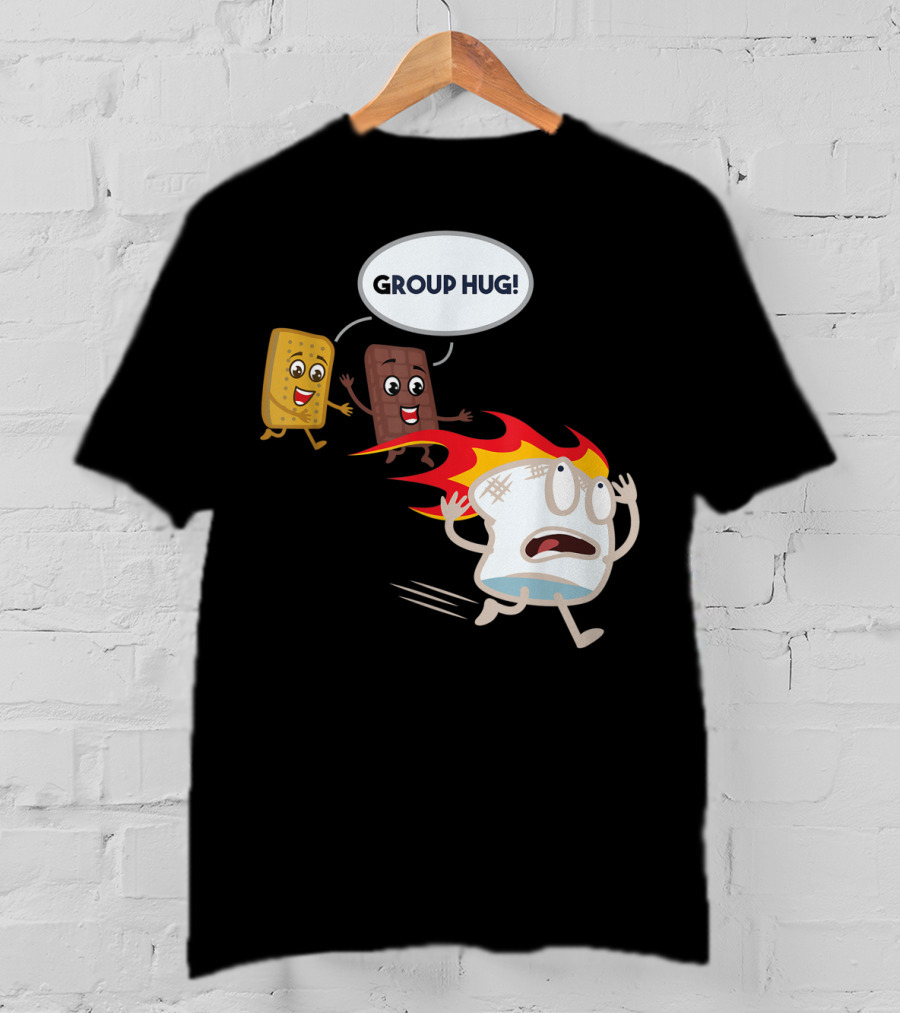 Group Hug S'mores Marshmallow Camping Roastin' T-Shirt