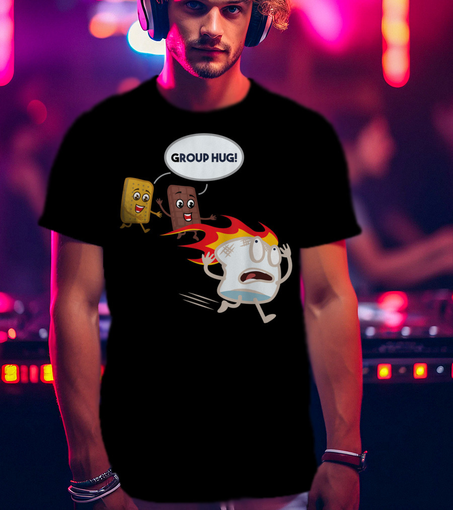 Group Hug S'mores Marshmallow Camping Roastin' T-Shirt