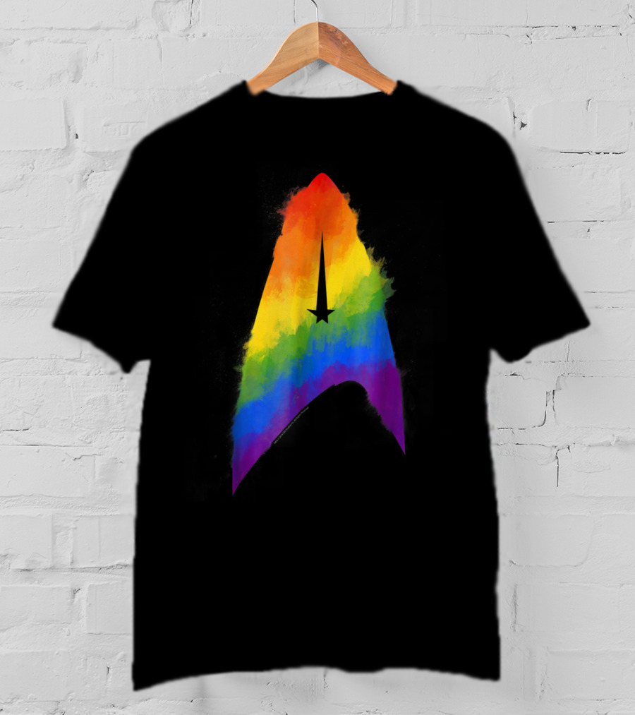 Star Trek Discovery Insignia Rainbow Paint Splash T-Shirt