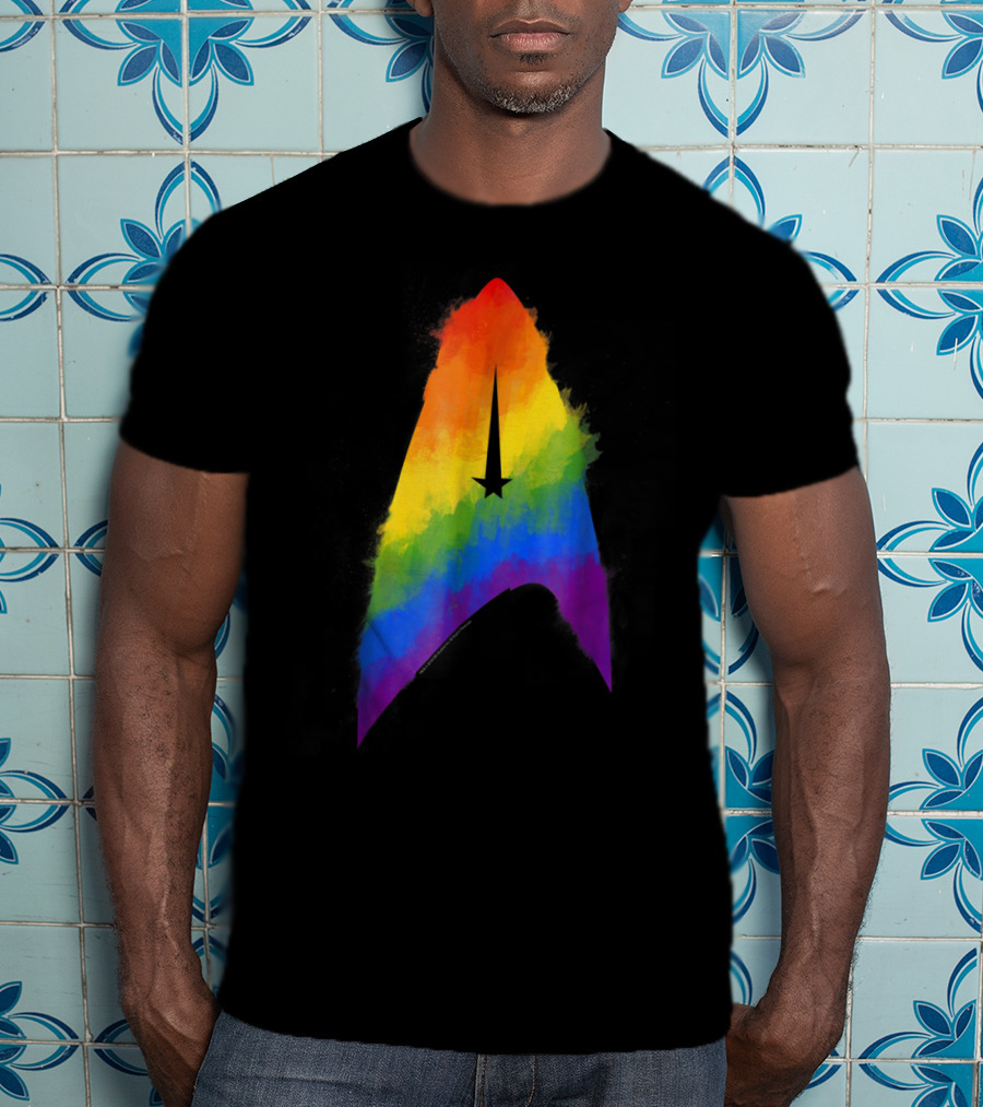 Star Trek Discovery Insignia Rainbow Paint Splash T-Shirt