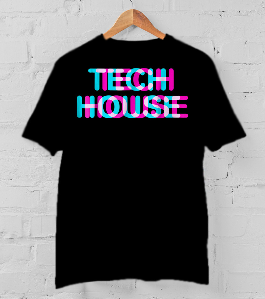 Tech House 3D Discotheque Music Retro Neon T-Shirt