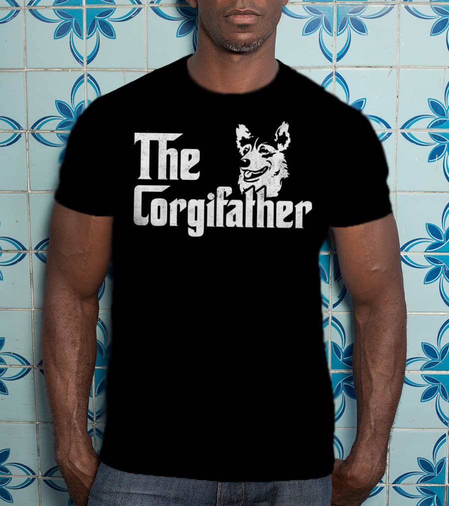 The Dogfather Corgi Dad Iconic T-Shirt