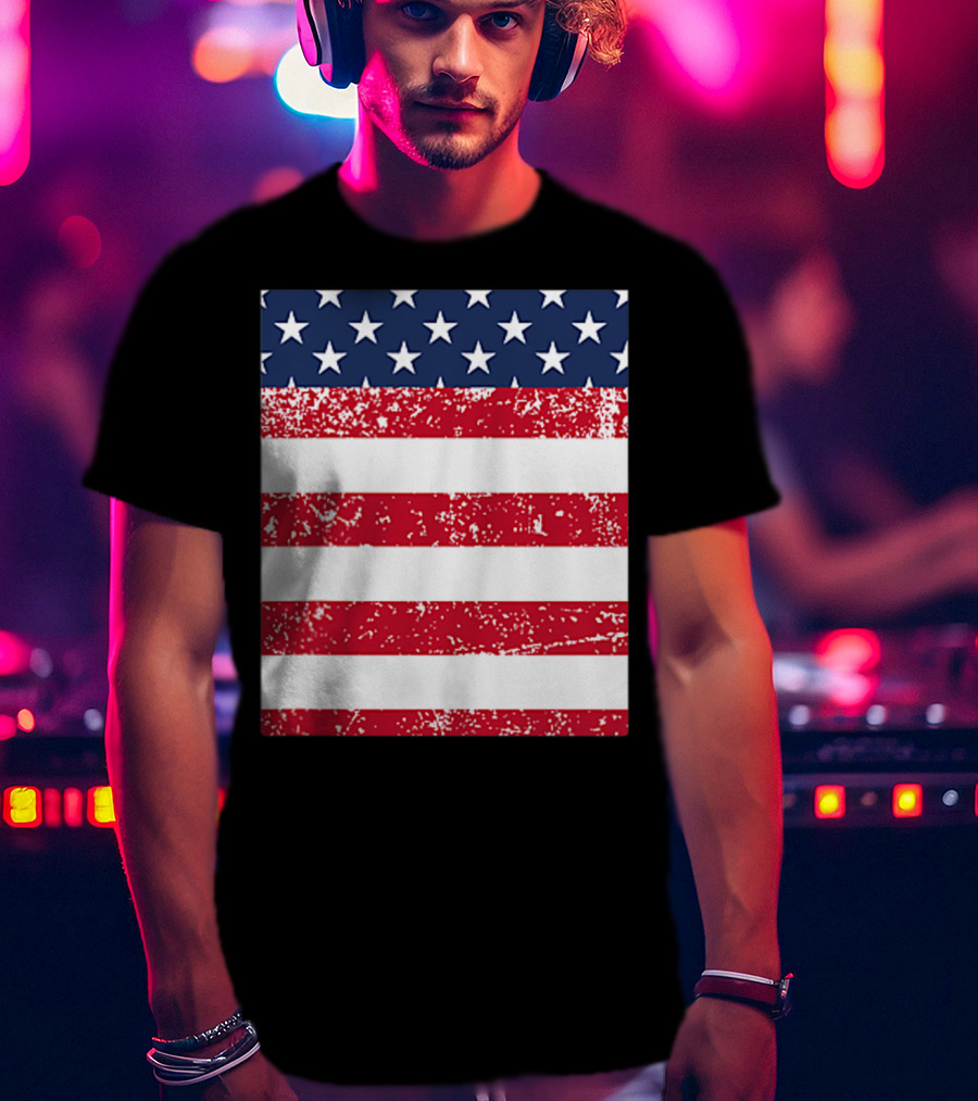 USA Pocket American Flag T-Shirt