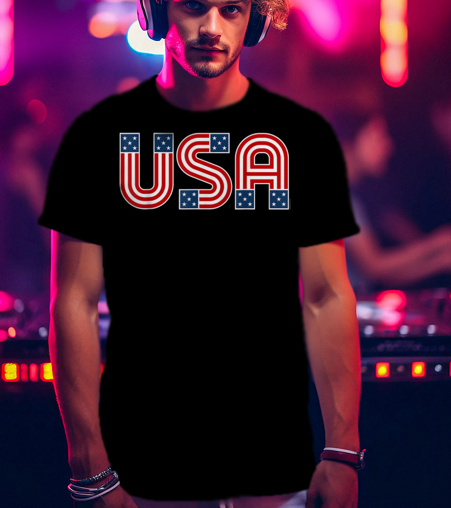 USA Stars And Stripes Patriotic American Flag T-Shirt