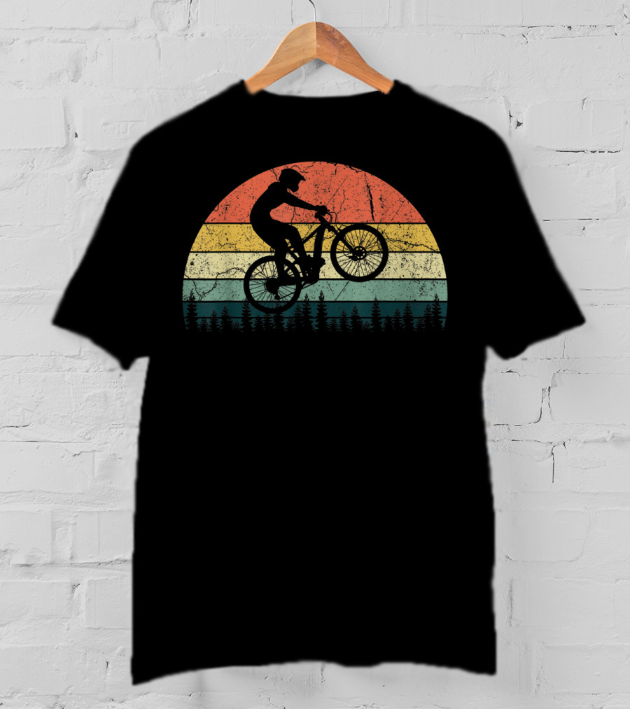 Retro Mountain Bike Enduro Sunset T-Shirt