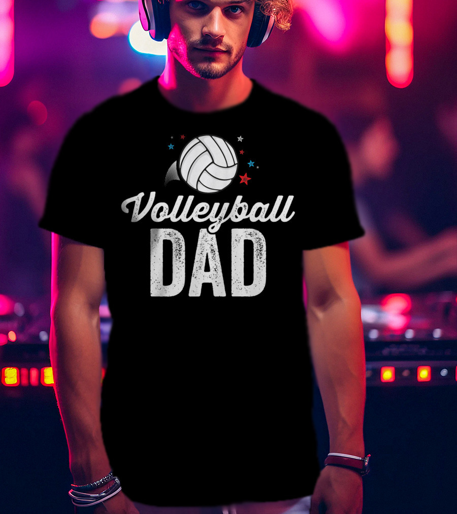 Volleyball Dad Player Coach Team Star T-Shirt