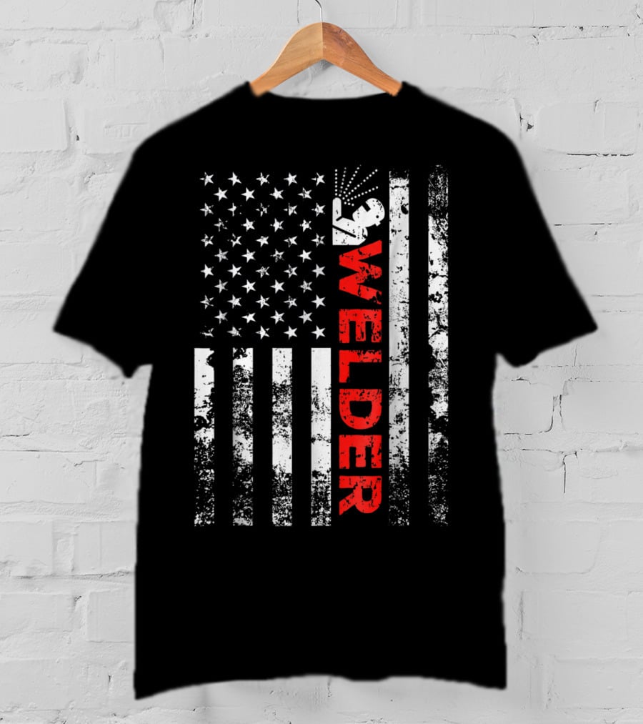 Welder USA Vintage American Flag Welding T-Shirt