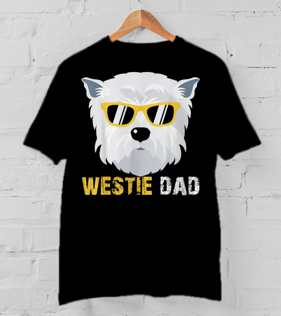 Westie Dad Dog Lovers Cool Sunglasses T-Shirt