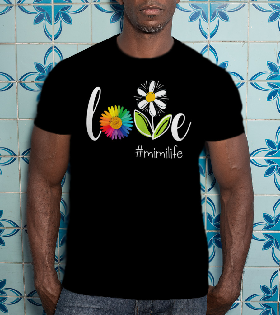 Love MiMi Life Rainbow Flower Daisy T-Shirt