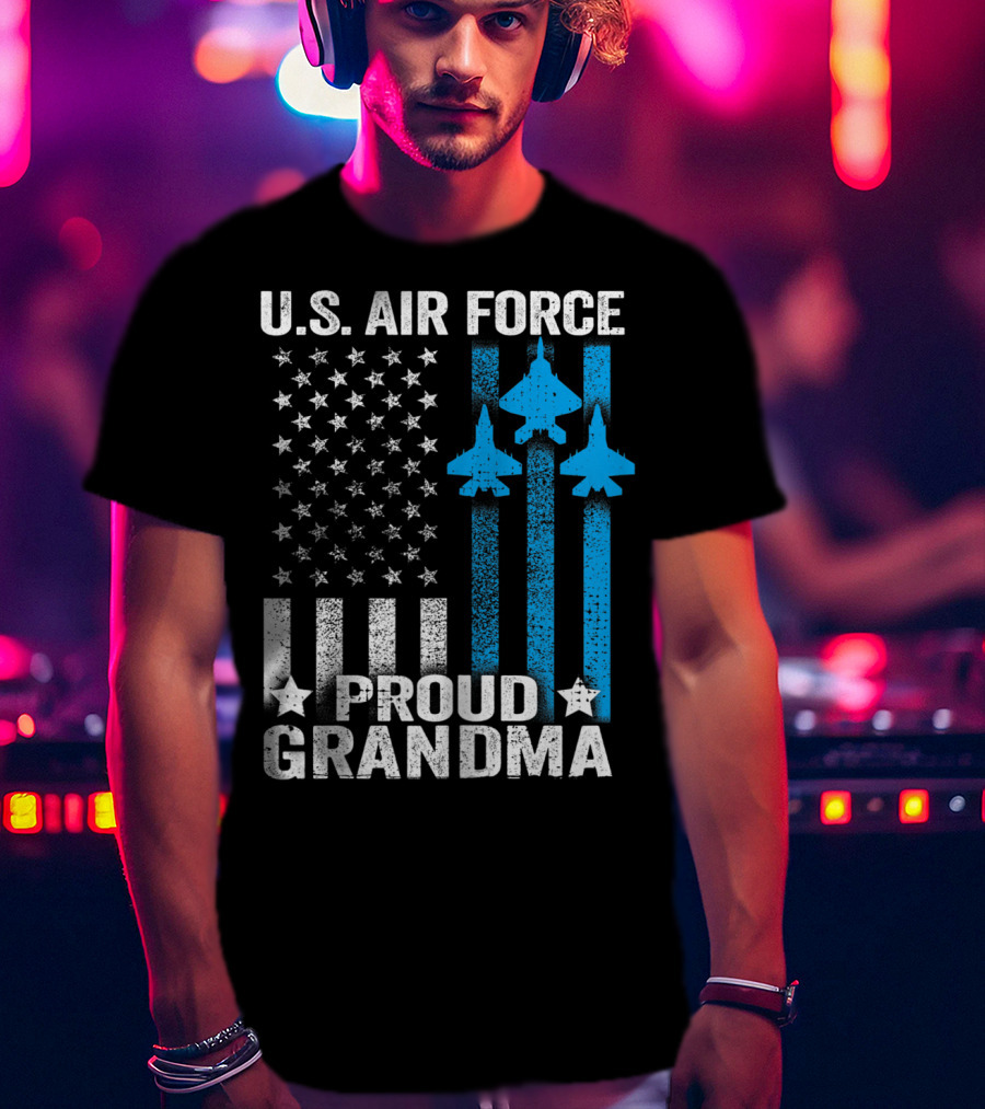 U.S. Air Force Proud Grandma Stars And Jets USAF T-Shirt