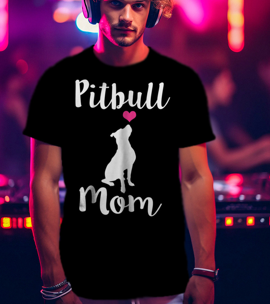 Pitbull Mom Pit Bull Dog Heart T-Shirt