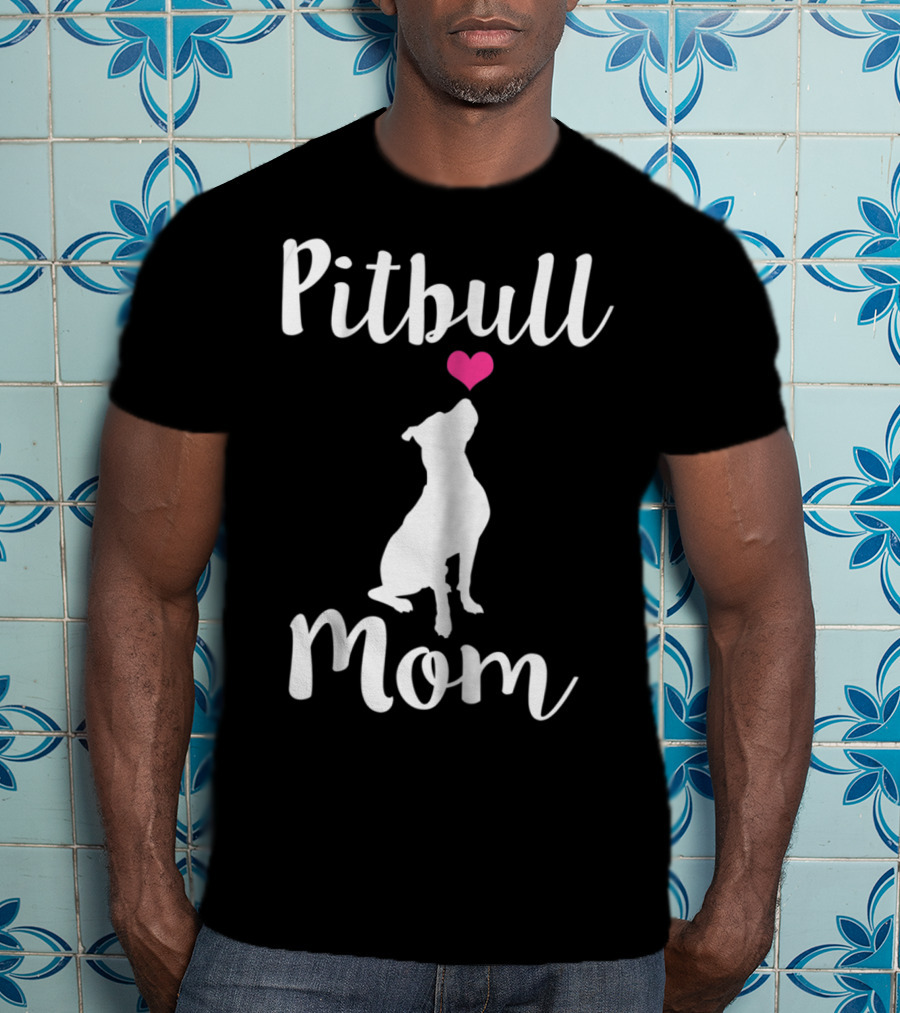 Pitbull Mom Pit Bull Dog Heart T-Shirt