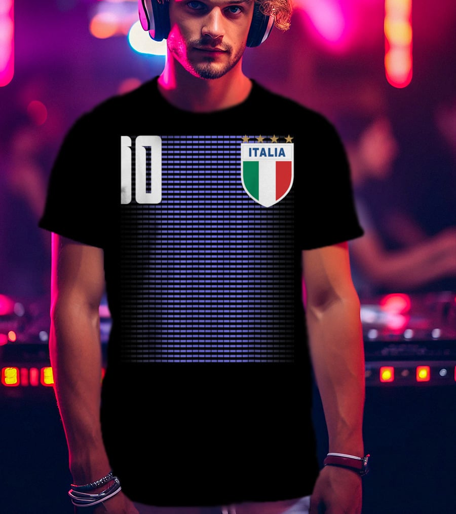 Italia Italian Italiano Italy Calcio Soccer Jersey Number 10 Crest With Stars T-Shirt