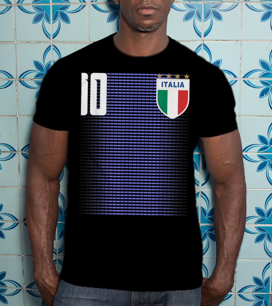Italia Italian Italiano Italy Calcio Soccer Jersey Number 10 Crest With Stars T-Shirt