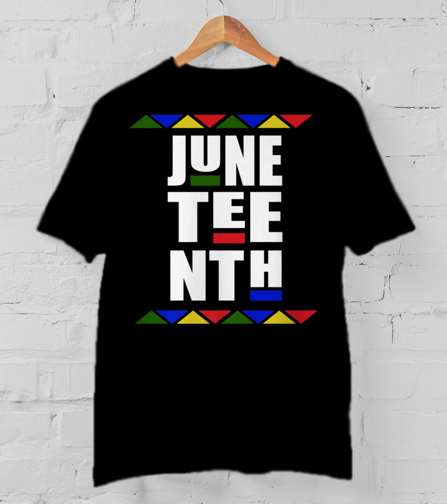 Juneteenth Independence Day Celebration Colorful Block Text T-Shirt