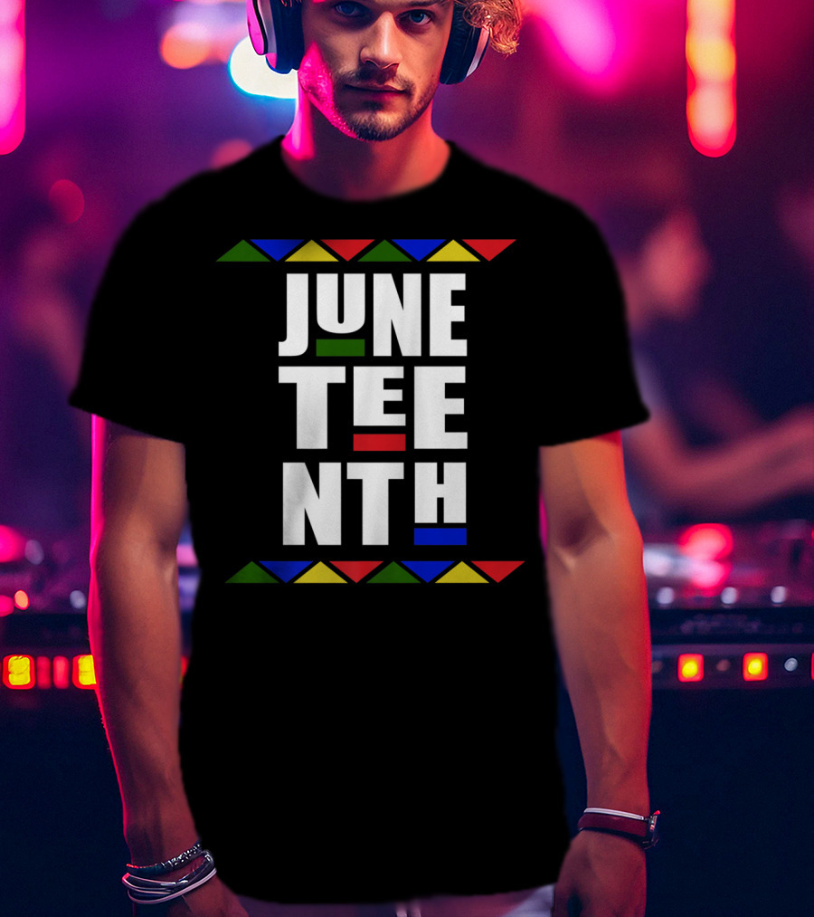 Juneteenth Independence Day Celebration Colorful Block Text T-Shirt
