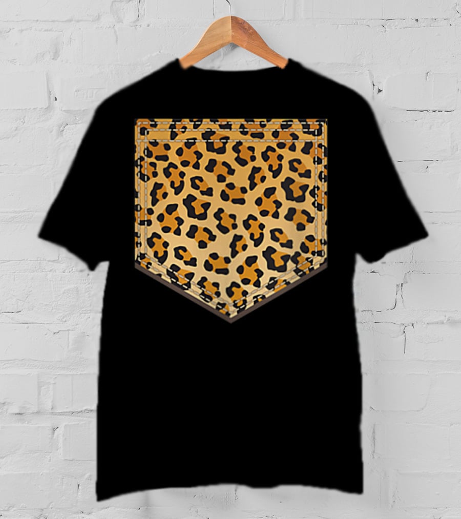 Leopard Print Pocket Cool Animal Lover Cheeta T-Shirt
