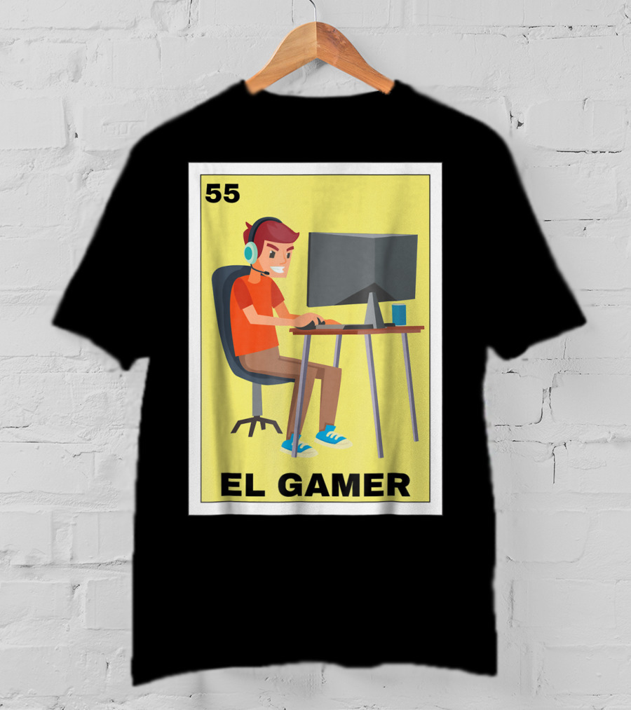 55 Loteria El Gamer Mexican Video Game Card T-Shirt