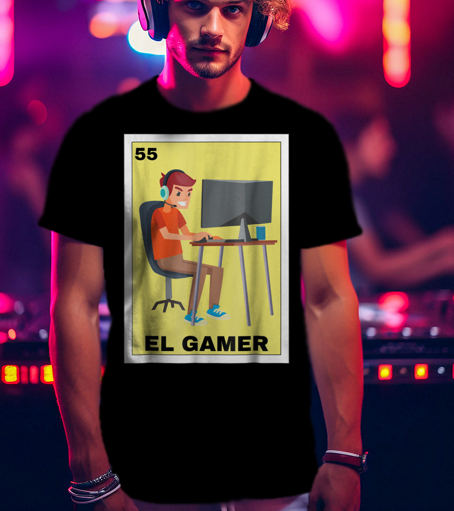 55 Loteria El Gamer Mexican Video Game Card T-Shirt