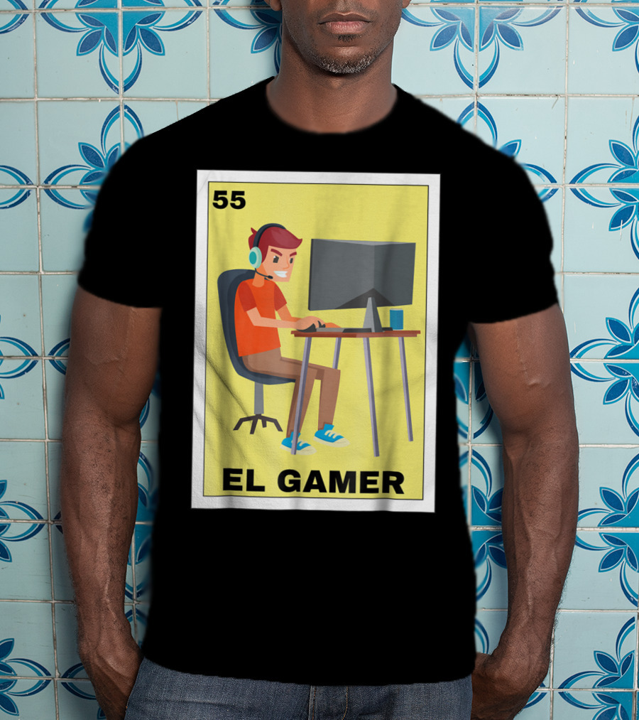55 Loteria El Gamer Mexican Video Game Card T-Shirt