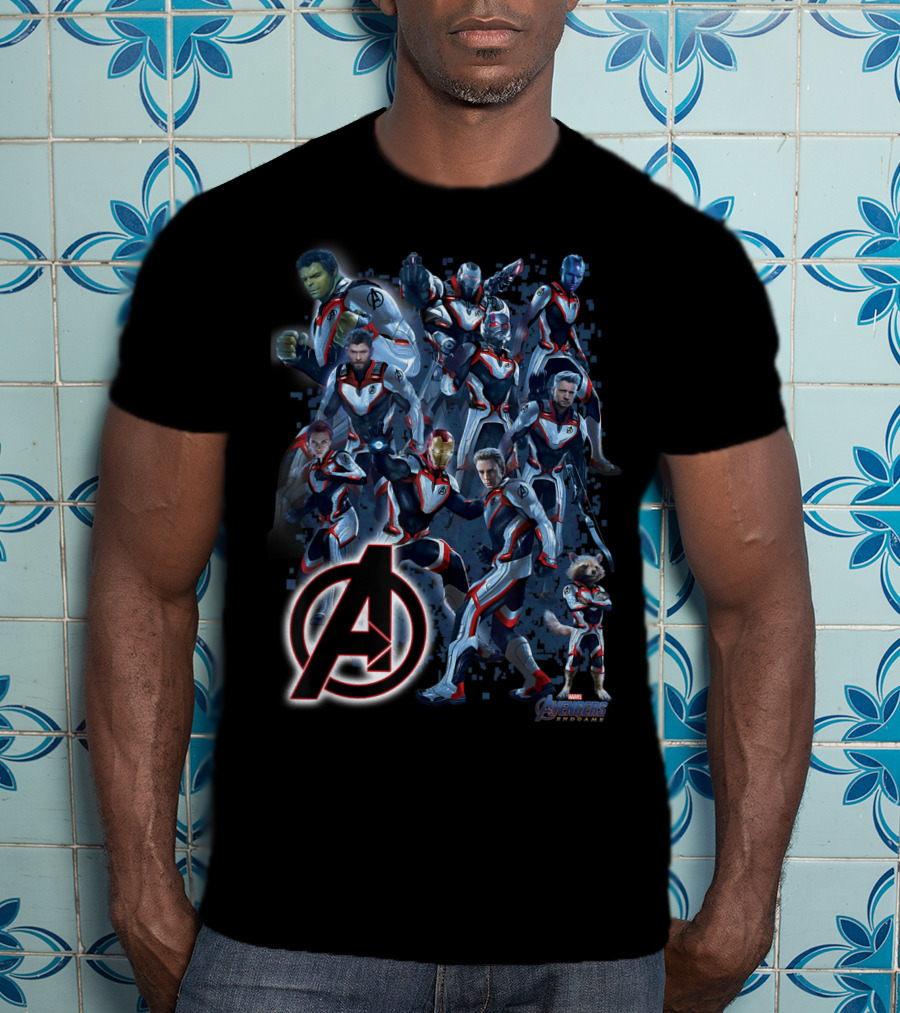 Marvel Avengers Endgame Quantum Suit Group With Avengers T-Shirt