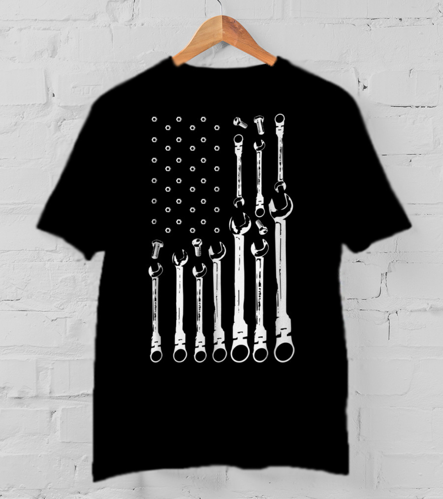 Mechanic Tools American Flag Patriotic USA T-Shirt